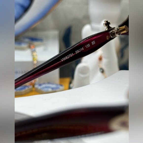 🆕VIVIENNE WESTWOOD🧿NWOT VW827 Striped Purple Acetate Butterfly Shaped Sunglass - Picture 9 of 16